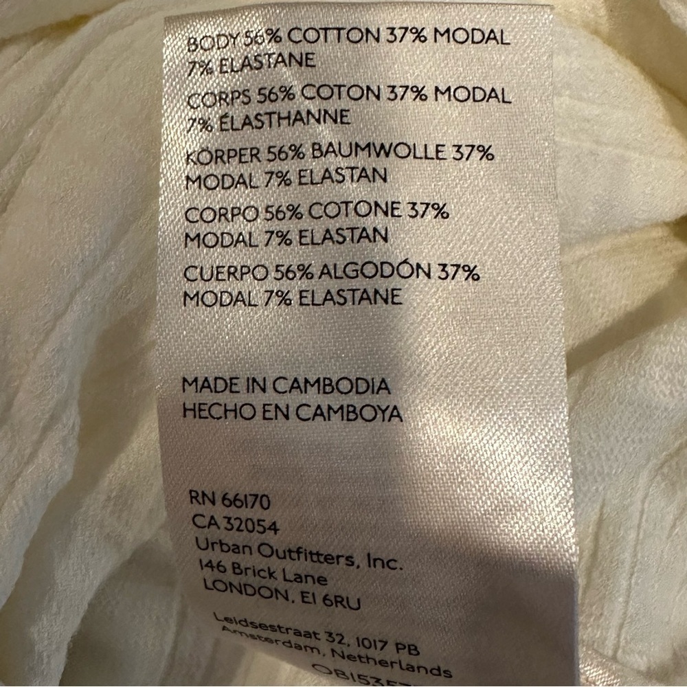 Pilcro Anthropologie Womens NWT Cream Ruched Ribbed Halter Size Medium - Picture 7 of 7